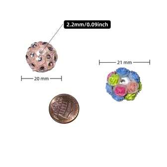 2 piezas de aretes, llaveros, correas para teléfono, dijes para bolsos con flores de colores hechos a mano con cuentas, accesorios de joyería, regalos festivos