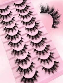 10 Pairs Of DD Russian Curl Holiday Eyelashes, High Curl, Thick And Bold Full Eyelash Extension - Black - View 6