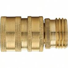 M MINGLE Garden Hose Quick Connect Fittings 3 4'' GHT Solid Brass Quick Connector Set 2-Pack - Latón - Ver 5