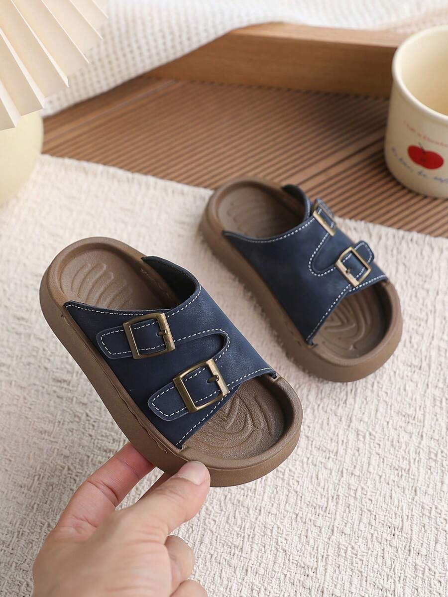 1 Pair Kids Summer Fashion Slip-On Sandals, Girls Daily Wear Non-Slip Soft Bottom Flat Slides