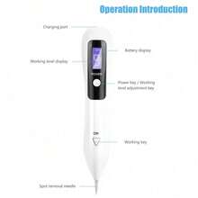 Portable LCD Dot Mole Freckle Spot Tattoo Removal Pen Beauty Skin Machine White - trắng - Xem 6