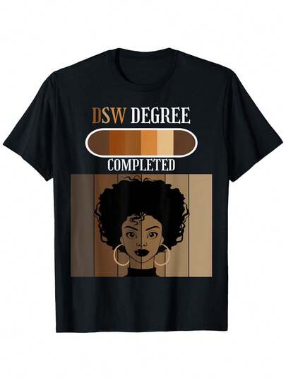 Camiseta de Graduación Doctor en Trabajo Social DSW - Regalo de Graduación con Estampado de Báscula y Diploma, 100% Algodón, Talla Casual (S-XXXL) para Logro Académico, Ropa de Trabajador Social