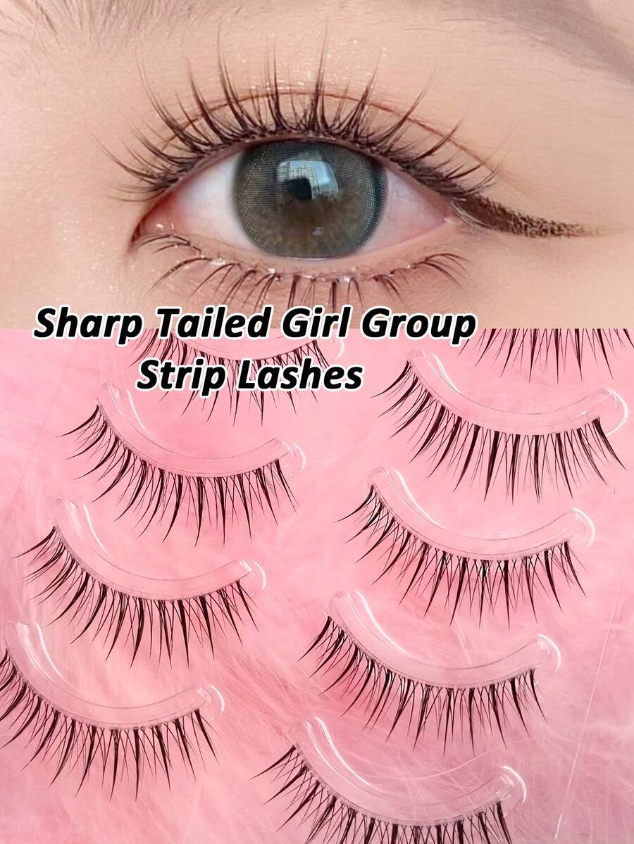 Rikuaild 5对柔软超细韩式透明假睫毛，自然浓密一体式设计，适合初学者 - 細長睫毛 - 查看 1