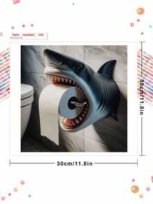 Diamond Painting Kit Shark-Shaped Paper Roll Holder Colorful Diamond Embroidery Handmade Paradise Falls DIY Mosaic Home Decoration Gift - Multicolor - View 4