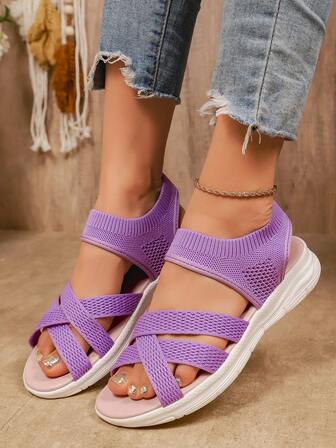 รองเท้าแตะรัดส้นแบบเรียบสบายสำหรับผู้หญิง, แฟชั่นลำลองเปิดนิ้วเท้า รองเท้าแตะชายหาดสำหรับใส่กลางแจ้งในฤดูร้อน, วันวาเลนไทน์