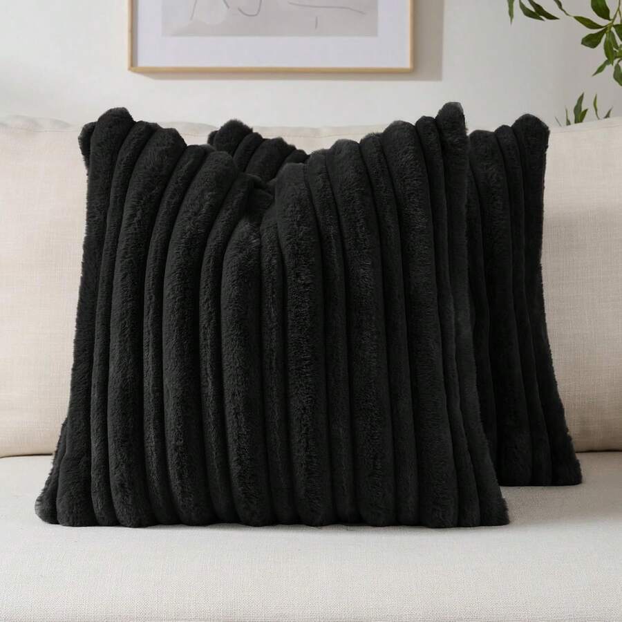 1pc/2pcs Solid Color Pillow Cover (Pillow Insert Not Included), Fabric Throw Pillow Case, Suitable For Living Room Sofa