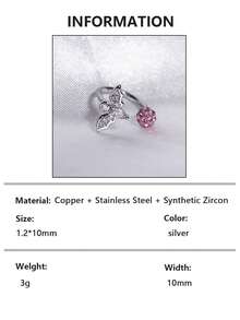 1pc Pink Ombre Butterfly Lip Ring, Bat C Ring, Horseshoe Ring, Stainless Steel Lip Piercing Jewelry, Suitable For Daily Wear - Multicolor - View 17