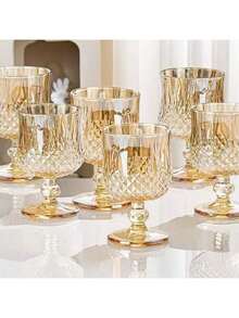 Bộ 6 ly rượu vang thủy tinh cao cấp kiểu Bắc Âu mới, thân ly dày, kích thước lớn, họa tiết gạch, thích hợp cho cocktail, rượu brandy, rượu vang đỏ, rượu whisky và các loại đồ uống khác. - Nhiều màu - Xem 10