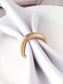 1/6pcs Minimalist Asymmetrical Metal Napkin Rings, Suitable For Wedding, Holiday Party, Dining Table Decor, Banquet Napkin Holder, Valentine's Day, Easter, Thanksgiving Napkin Rings - Multicolor - View 5