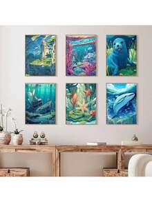 EstiloLibro Para Colorear Para Adultos Con RelajacióN, DiseñO Espiral Y ImpresióN Unilateral, Libro De Colorear De Flores Con Papel Grueso, Ideal Para Adultos Aliviar EstréS Y AnsiedadVersióN Mejorada - Mundo oceánico - Ver 6