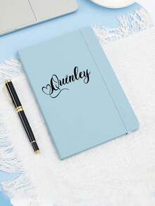 Personalized Faux Leather Notebook, Customizable Name - Hard Cover Journal, A5/A6 Size, Textured Cover, Suitable For Work, Travel, Meetings - Multiple Colors Available, Faux Leather Notebook, Travel Diary, Elegant Font Design, Back To School Essential - Multicolor - View 5