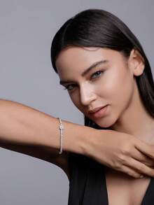 925 纯银莫桑石网球手链，奢华时尚，适合女性，适合订婚、婚礼、表白、赠送朋友和爱人、时尚派对、母亲节 - 手鍊 - 查看 9