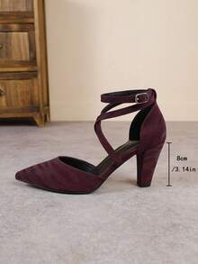 Giày cao gót mũi nhọn gợi cảm dành cho nữ, giày sandal thời trang đa năng. - Màu Đỏ Sâu - Xem 3