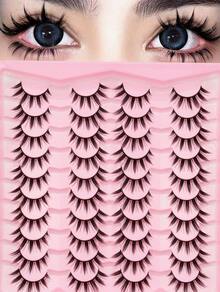 20Pairs Of Cartoon Sharp Tail Eyelashes - Fully Strip, Thin And Dense, Suitable For Halloween And Party Cosplay Natural Doll Eye Makeup. Soft And Fluffy Lashes, Reusable, Large Capacity, Suitable For Daily Use, Easy To Wear. - Spiky Manga Lashes - View 7