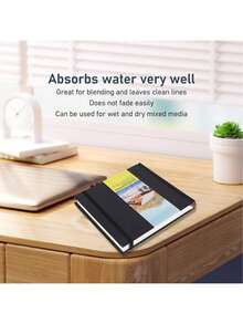 EstiloCuadernos De Bocetos De Acuarela, Diario De Acuarela, Libro De Acuarela, Papel Sin áCido, Tapa Dura De Doble Cara, Bloque De Papel De Acuarela Para Medios HúMedos Y Secos MixtosVersióN Mejorada - 1 - Ver 4