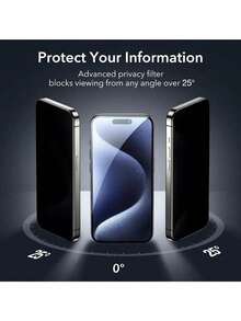 Kit com 5 películas protetoras de tela foscas anti-espionagem, compatíveis com 17 Pro Max, acessório de proteção de privacidade, película antirreflexo e anti-impressão digital, compatível com capas de celular, sem bolhas, superfície lisa. Compatível com iPhone 17 Pro Max/17 Pro/17 Air/16/15/14 Plus/13 Mini/12/11/8/7/6/ XR XS Max. Essencial para proteção de tela, à prova d'água, resistente a impactos, quedas e arranhões. - Preto - Ver 2