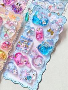 3D立体闪光摇摇贴纸，卡通装饰贴纸