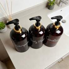 3件套/500毫升浴室洗发水、护发素、沐浴露分配器 - 彩色 - 查看 2