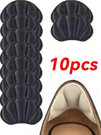 10pcs Soft Anti-Friction Pads For High Heels, Women's Foot Care Heel Protectors, Adhesive Heel Grips For Blister Prevention