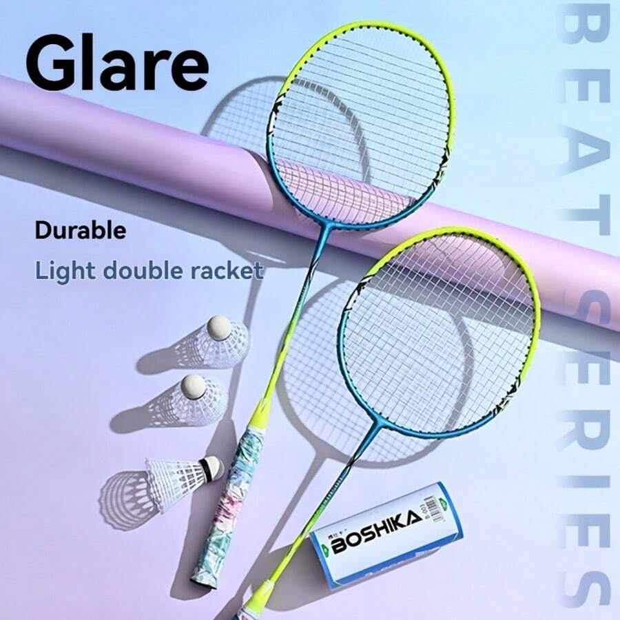 2pcs/Set Boshicard Badminton Rackets, Training Rackets For Beginners