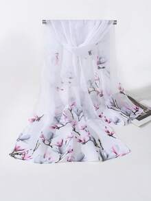 1pc Floral Print Casual Lightweight Breathable Fashion Scarf For Women, Spring/Summer - Multicolor - View 2