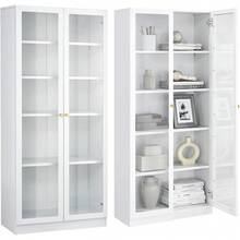 Metal Storage Cabinet With Shelves, 3 Tier Small Display Cabinet, Short White Bookshelf With Storage, Open Bookcase For Home Office, Library, Classroom - trắng - Xem 1