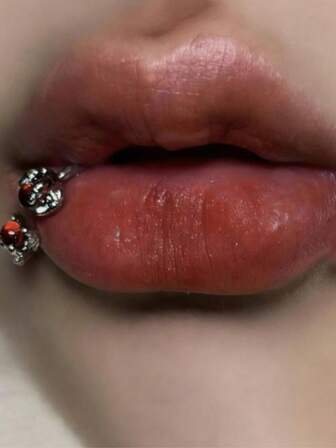 1pc Punk Gothic Retro Geometric Dragon Claw Lip Ring, Versatile Streetwear Accessory