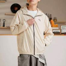 Chaqueta de manga larga PUMA para hombre, cómoda, suave, versátil y agradable para la piel, en beige - Blanco - Ver 3