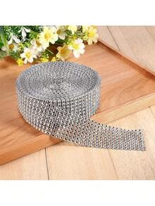 EstiloTendenciaRollo De Cinta De Malla De Diamantes De ImitacióN De 10 Yardas, Cintas De Malla Brillante Para Proyectos De Artes Y Manualidades (Plata)Calidad PremiumVersióN Mejorada - Aire - Ver 4