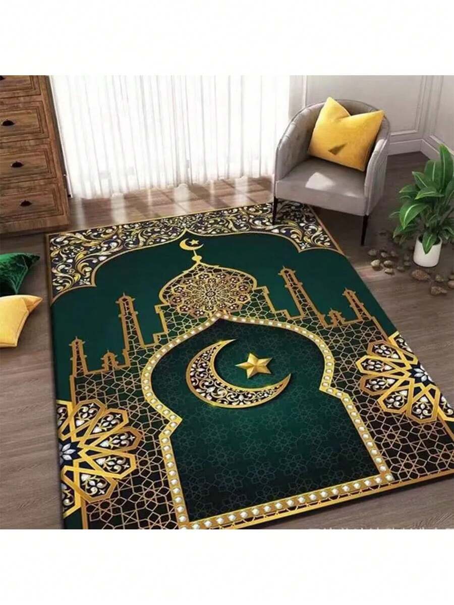 1pc Ramadan Prayer Mat, Prayer Rug, Salat Mat, Ramadan Prayer Carpet, Daily Prayer Mat - Multicolor - View 1