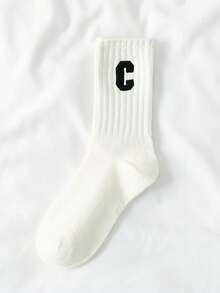 5 pares de medias de mujer de unicolor negro/blanco/marrón/gris/beige/transparente - Diseño con logotipo C, estilo de leggings con mordedura de tiburón, gruesas y cálidas para el invierno, adecuadas para vestidos largos, pantalones y leggings - Lavables a máquina, múltiples opciones de color - Estética minimalista, textura suave - Multicolor - Ver 7