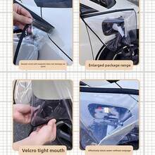 1个电动汽车充电枪防水罩，采用防水性能良好的PVC材料制成，边缘设计有“密封条”或“拉紧绳”，可防止雨水和洗车水进入充电口，适用于雨天充电（非暴雨），减少水渗入（注意：不建议在暴雨中进行户外充电，防水罩仅防止溅水，不能浸入水中）。 - 1pc汽車充電槍防水罩 - 查看 4