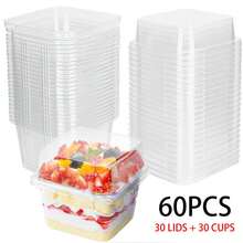 200/60/40/20 件套塑料甜点杯，带盖和勺子，冷冻甜点杯，一次性甜点杯，适用于酸奶、布丁、果冻和慕斯（8 盎司） - 彩色 - 查看 9