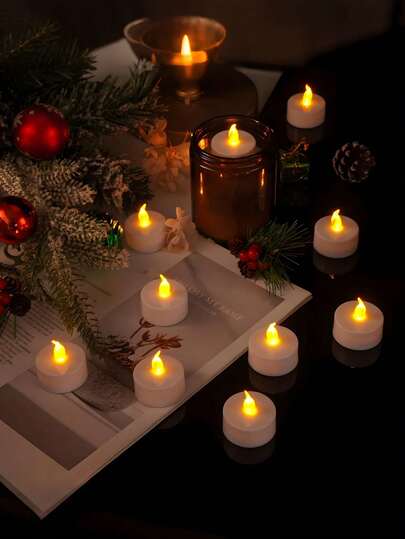 24 piezas de velas de té de brillo alto en amarillo cálido, funcionan con batería, talla grande de 150 horas de uso continuo, adecuadas para Halloween, bodas, oración, regalos festivos y talla grande. Halloween, terror, otoño, festival, vacaciones, invierno, decoración de habitaciones, regalo, decoración del hogar, calentador de velas, vela LED, vela falsa, decoración del hogar, regalo, vela LED, luz de vela falsa, cumpleaños, graduación