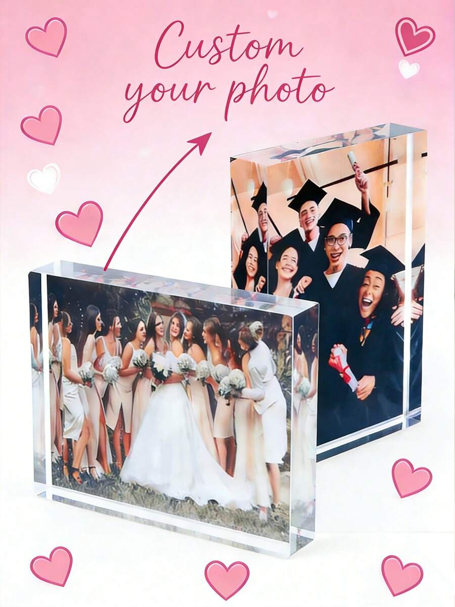 1 pieza Ladrillo de foto de acrílico personalizado, ladrillo de acrílico con foto personalizada, decoración personalizada de acrílico con foto, decoración de Pascua, recuerdo de boda, regalo de Pascua, regalo de foto de acrílico personalizado, regalo personalizado, recuerdo de aniversario, adecuado para el Día de la Madre, Día del Padre, Pascua, San Valentín, boda, cumpleaños, fiesta, inauguración de la casa, regalo familiar, decoración de la habitación, decoración del hogar, artículo personalizable, regalo ideal para parejas, familia, amigos