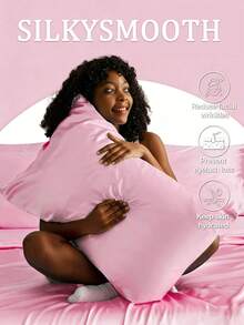 5pcs Sleep & Hair Care Tool Set, Includes 1 Silk Pillowcase, 1 Soft Sleep Mask, 1 Silk Hair Wrap, 2 Silk Scrunchies, Essential Sleep & Beauty Set For Home, Salon, Hotel, Party, Wedding, Birthday, Holiday Gift - Multicolor - View 4