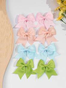 20/40pcs Colorful Bow Hair Clips, Cute Girls Hair Accessories, Back To School Hair Clips, Birthday Gift - Multicolor - View 8