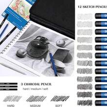 145-teiliges Kunstbedarf-Set, Buntstifte Kunstwerkzeug-Set - Skizzieren, Graphitstifte mit tragbarer Aufbewahrungsbox, geeignet für Schul-Kunstbedarf, für Künstler und erwachsene Anfänger, Urlaubsgeschenk, Schulanfang - 145 Teile - Übersicht 2