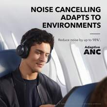 Soundcore Anker Space One 主动降噪耳机，2 倍降噪，40 小时主动降噪续航，支持 App 控制，LDAC 高解析度无线音频，佩戴舒适，通话清晰，蓝牙 5.3 - 黑色 - 查看 2