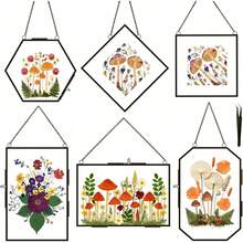 Pressed Flower Frames With Tweezers, Wall Hanging Double Glass Picture Frames With Chain For Dried Flowers Plants Wall Decor,Only Frame (Gold-4PCS) BSDB053 - Đen-6 chiếc - Xem 8