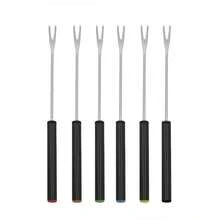 Kit 6 Garfos Para Fondue Aço Inox Petiscos Queijo Aperitivos Chocolate salte shop - Multicolorido - Visão 9