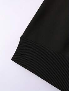 Women's Fashionable Leopard Print Double Hooded Half-Zip Jacket, Customizable With Text/Image Prints, Double Hooded Half-Zip Hoodie - Black - View 7