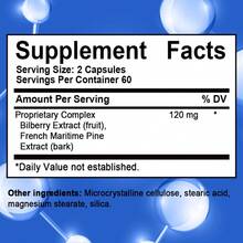 Bunkell Eye Pressure & Retinal Defense Dietary Supplement - With Bilberry & French Maritime Pine Extracts - Supports Overall Eye Health - 120 Capsules - 1 chai - Xem 2