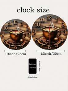 [Comfortable And Warm] A Rustic-Style Wooden Wall Clock With A Cozy Coffee Cup Design - Classic Style, Easy-To-Read Black Numbers, Very Suitable For Home And Office Decor, Living Room Clock.
