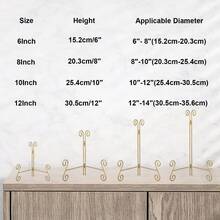 Soporte de exhibición para placas soportes de 12 pulgadas para exhibición de platos grandes caballete de hierro dorado para fotos marcos de fotos libros de cocina tarjetas y artículos - 1 - Ver 2