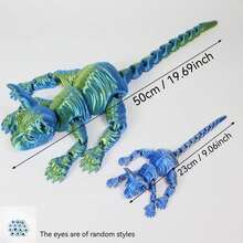 3pcs Large 3D Printed Cat Toys, Valentine's Day Gifts,19.96 Inches And 9.06 Inches ,ADHD, 3D Printed Sphynx  Cats With Flexible Articulated Joints, Stress Relief Toys For Adults, 3D Printed Animals,Perfect Boys Christmas Gifts Party Decoration Gifts - Blue-gold - View 6