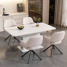 Dining Chairs - White + Sherpa-1 - View 3