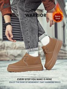 Warrior Men's Sneakers Autumn And Winter Lightweight Comfortable Breathable Modest Style Casual Yet Sleek Sneakers Applicable Throughout The Year Wear-Resisting All-Day Wear Training Sneakers Running Shoes Thermal Lined Sneakers - Brown - View 8