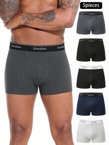 Paquete de 5 calzoncillos bóxer de algodón para hombre, ropa interior suave y cómoda, para deportes. - Multicolor - Ver 13