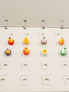 Bộ 8/16 món tượng vịt dễ thương đội mũ dùng làm phụ kiện trang trí giày dép, phụ kiện tự làm cho guốc và dép xăng đan. - Nhiều màu - Xem 9